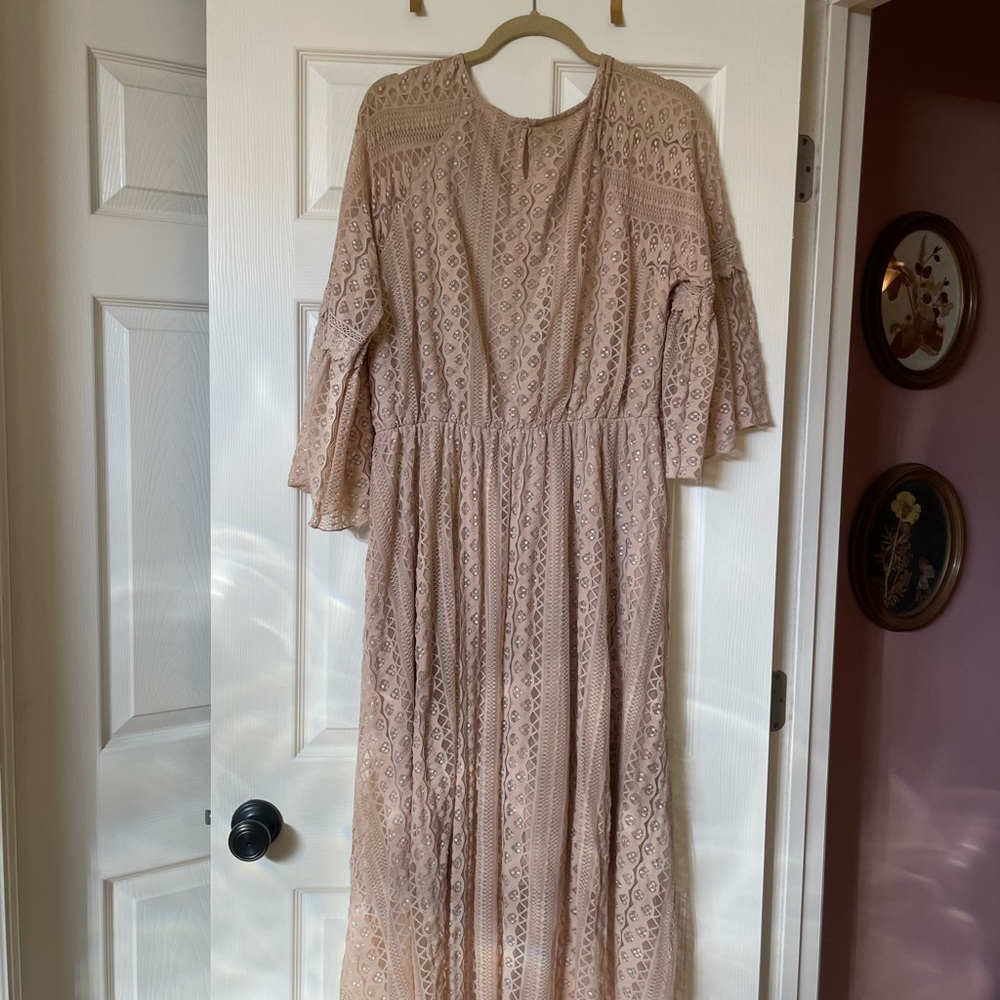 Lead Singer Taupe Maxi Dress 1X NWOT - Picture 4 of 5